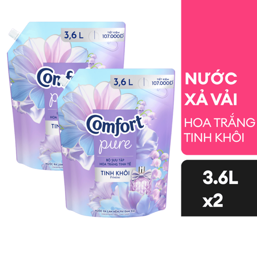 Ảnh của Combo 2 Nước xả vải Comfort Hoa Trắng Tinh Khôi 3.6l