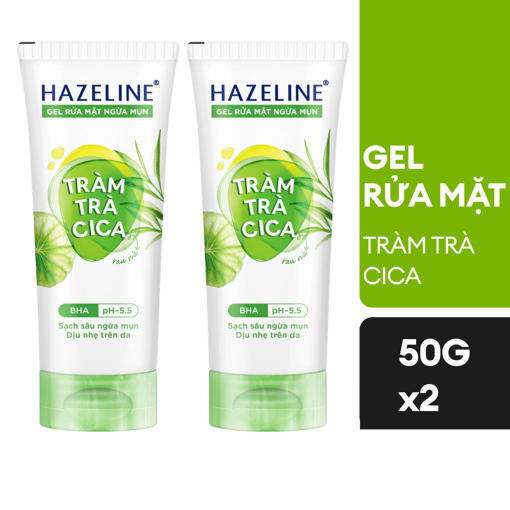 Ảnh của Combo 2 Gel rửa mặt Hazeline Matcha Tràm trà Cica 50g