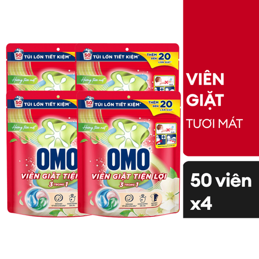 Ảnh của Combo 1 Năm Sử Dụng Viên Giặt OMO 3trong1 hương Tươi Mát