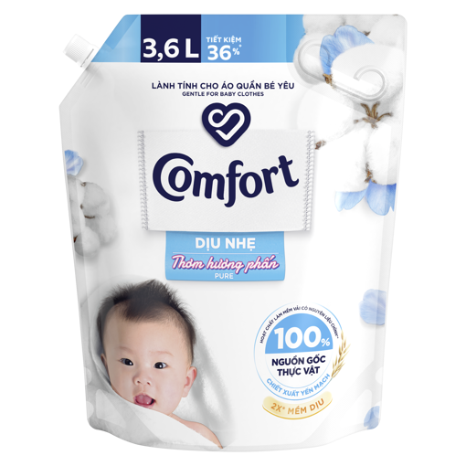 Ảnh của Nước xả vải Comfort Mềm vải dịu nhẹ Thơm hương phấn 3l