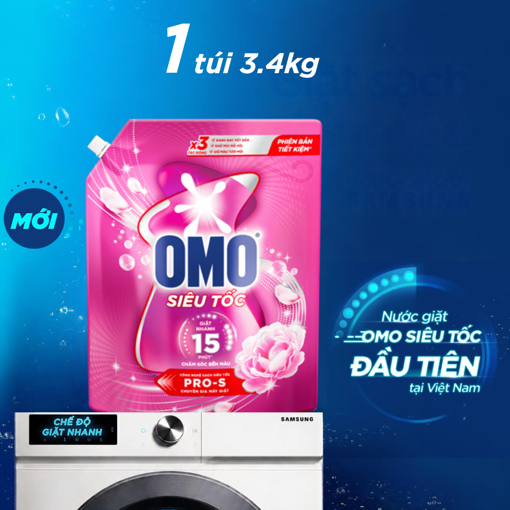 Ảnh của Nước giặt OMO Siêu Tốc Chăm Sóc Bền Màu 3.4kg